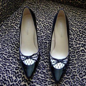 BLACK spiked paten heels
